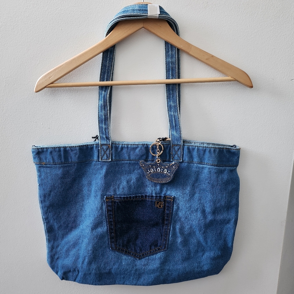 DG2 by Diane Gilman Fringe Denim Tote - Picture 2 of 4